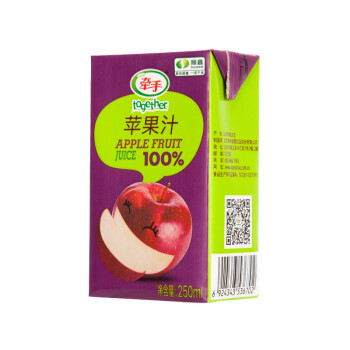 together 牵手 100%果汁 苹果汁饮料 250ml*4盒 送山里红 山楂汁310ml/罐