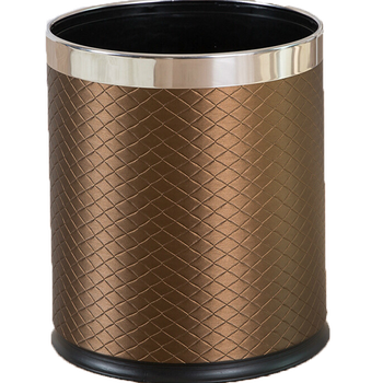 欧式ktv时尚纸篓客厅收纳桶厨房创意垃圾桶酒店 工字纹双层垃圾桶p