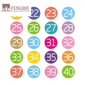 幼儿园座位卡通多用编号贴纸食堂课桌圆形号码贴墙贴数字贴序号贴 1