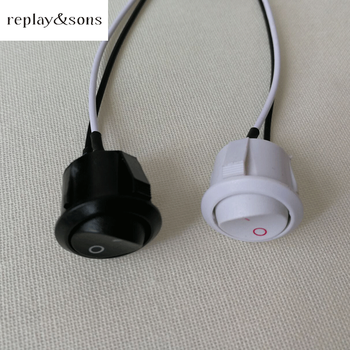 台灯开关带线圆形长方形拇指翘板开关船形开关按钮灯饰led配件 小号