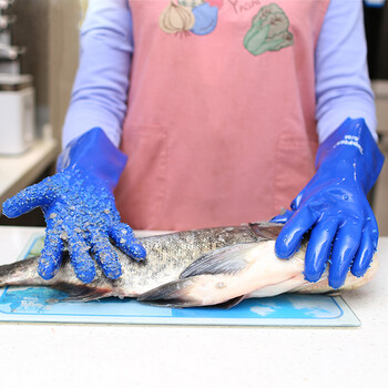 纳丽雅(naliya) 园林园艺种花手套杀鱼抓鱼防刺防水防扎劳保工作 浅