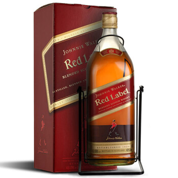 【京东配送】黑方威士忌黑牌威士忌johnnie walker 红方威士忌4500ml