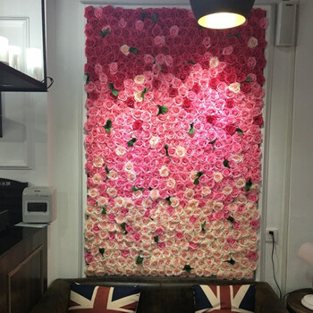 仿真玫瑰花装饰墙婚礼植物墙草坪绿植墙背景墙垂直绿化墙挂壁花艺