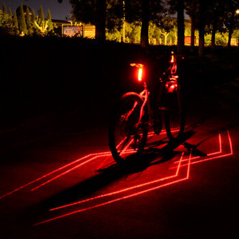 自行车灯车尾灯蜘蛛侠激光灯LED警示灯山地车USB充电尾灯夜骑装备 LD51  黑色