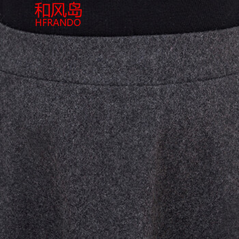 和风岛 半身裙2016秋冬新款韩版修身大码加厚毛呢A字裙伞裙1805 红色 M