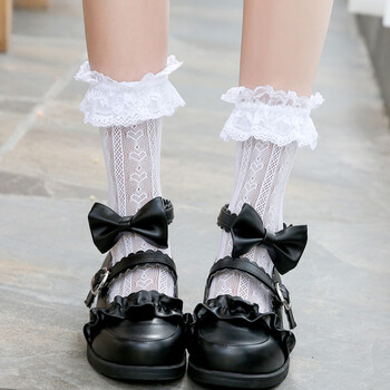 洛丽塔袜子女日系公主风蕾丝花边少女可爱软妹lolita袜子长筒显瘦 白