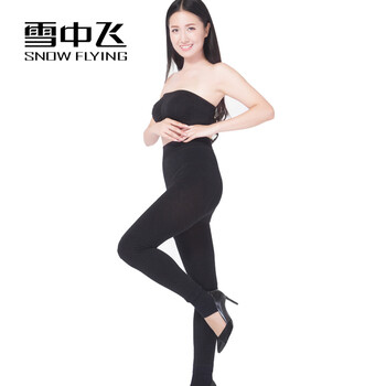 雪中飞 超柔黄金甲加绒打底裤 女秋冬保暖一体裤 凤彩虎纹超柔 均码