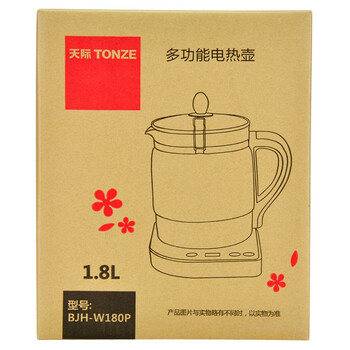 
                                        
                                                                                天际(TONZE)养生壶 1.8L电水壶烧水壶 煮茶器电热水壶 多功能玻璃煮茶壶 熬粥壶煎药壶 恒温水壶 BJH-W180P                