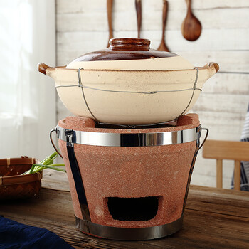 传统原味瓦煲土砂锅煲仔饭 米粉锅黄焖鸡米饭沙锅粥用锅 五人份绑铁丝