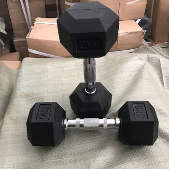 健身房哑铃男士女士包胶大重量六角哑铃50kg10kg20kg公斤固定哑铃 单