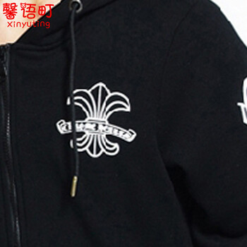 磬语町2015秋冬新款男女卫衣三件套加绒加厚运动服全棉情侣装运动套装1281 黑色 M(女)