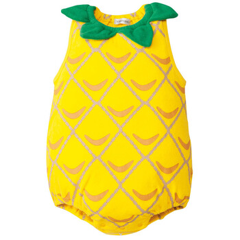 宝宝婴儿卡通三角哈衣爬服连身衣服 儿童男女薄款五个月0-1岁 菠萝 95