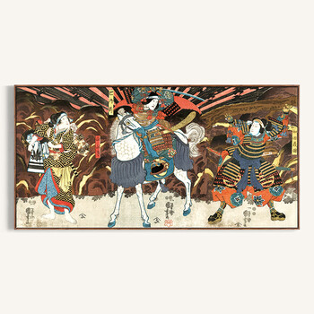 千秋颂 武士日式日本浮世绘装饰画料理店居酒屋榻榻米挂画壁画 武士图