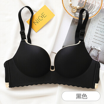 性感无痕文胸女无钢圈聚拢内衣收副乳调整型女士胸罩 d 黑色 32/70(ab