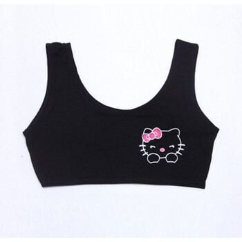 女童期内衣学生小背心女孩文胸少女胸罩儿童抹胸8-13岁 014黑色单层