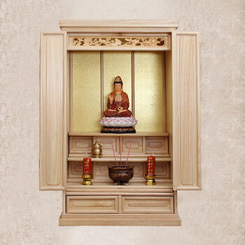 佛龛立柜中式关公供台带门财神吊柜观音神台佛台佛柜神龛 btn-0023