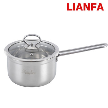联发(lianfa)304不锈钢奶锅聚能环复底汤锅16cm电磁炉通用婴儿食锅 14CM