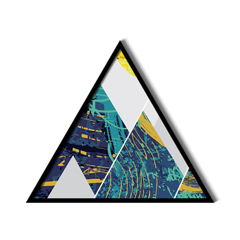 现代抽象几何装饰画客厅三角形创意挂画轻奢后现代卧室玄关墙壁画