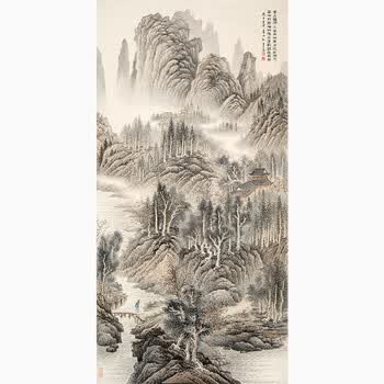 周金山《万山秋雨》宫廷画派大师06拍卖已结束孙善民《积善铸福》