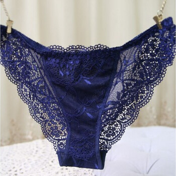 幸福无痕狐狸品牌9118k欧美内衣性感透明蕾丝女士三角内裤【三条装
