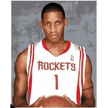 新品数字油画 nba篮球人物手绘画 库里玩球40*50 70*9 麦迪 65*50cm