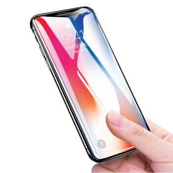 KOOLIFE iPhoneX钢化膜 苹果X钢化膜 自动吸附/全屏覆盖玻璃膜 高清手机保护贴膜非水凝前膜-黑色
