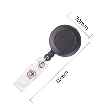 得力（deli）12只工作牌 证件卡易拉扣直径30mm(12个/盒)可伸缩胸卡夹扣 学生胸牌黑灰8309