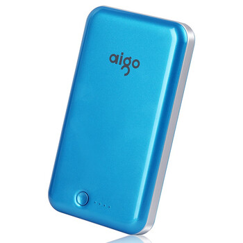 爱国者（aigo）10000毫安聚合物移动电源E100充电宝 蓝