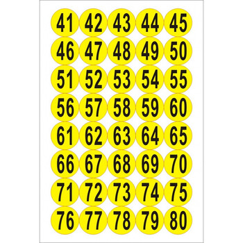 直径5cm防水圆形数字贴不干胶顺序标签楼梯活动号码贴纸1-1000号上新