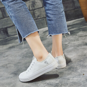 卡兹洛初中女生鞋子韩版百搭休闲白色布鞋少女帆布鞋学生板鞋夏季