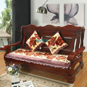 木沙发垫三人连体木沙发坐垫带靠背垫子长沙发座垫椅垫可拆洗 灰色
