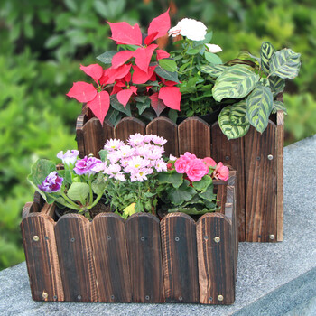 碳化木花箱实木花槽盆景花盆阳台种菜盆长方形特大户外种植箱 123*30*