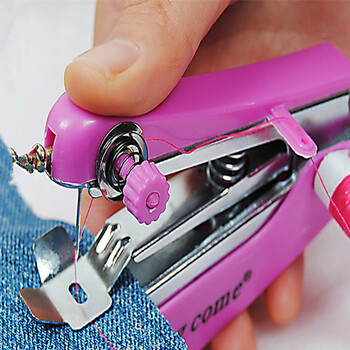 【加强版】小型手动缝纫机家用手持便携迷你缝纫机微型缝衣吃厚