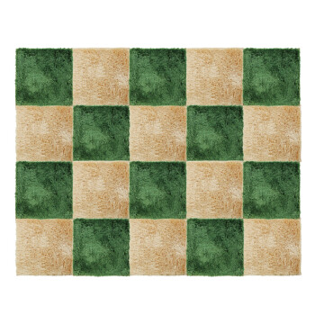 富居 可拼块拼接地毯 绿10块+米10块 单尺寸40*40cm(每块含40cm拼接条1条)
