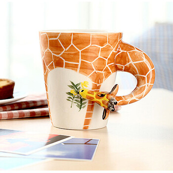 3d立体纯手绘卡通动物陶瓷杯子 创意咖啡杯 马克杯 陶瓷水杯 生肖杯
