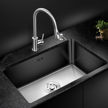 志高304不锈钢手工水槽单槽套餐 厨房手工洗菜盆单盆大台下盆 6040