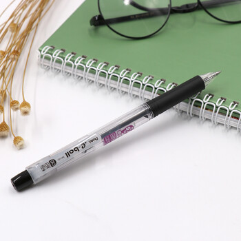 派通（Pentel ）0.5mm按动圆珠笔 大容量考试笔学生刷题笔黑色水笔 BK125 黑色/10支装