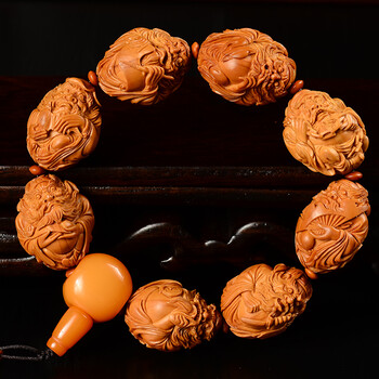 盘道 橄榄核手串 手工精雕钟馗八式 丁佳伟雕06拍卖已结束盘道 橄榄