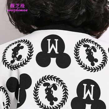 薇芝漫欧美宽松大码字母印花时尚棒球服夹克开衫外套 白色 L