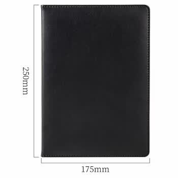 得力（deli）【价同618】16K大号商务皮面笔记本会议记事本文具办公用品112张/本 黑色3161