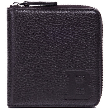 【巴利男士钱包钱夹】bally 巴利 男士深棕色牛皮荔枝纹全拉链短款