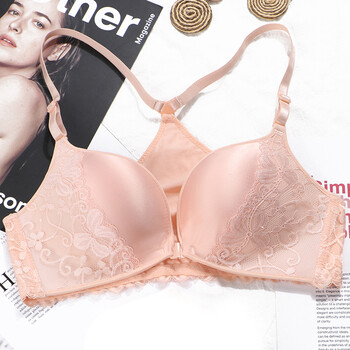 南极人内衣女聚拢调整型小胸无钢圈 性感上托薄款前扣式文胸 肤色 38