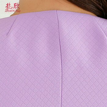 兆欣2015秋装新款修身显瘦外套女装韩版一粒扣长袖小西装 紫色 XL