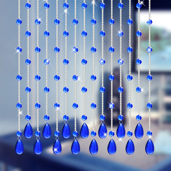 珠帘门帘屏风帘卫生间门帘窗帘隔断帘装饰门帘珠帘水晶珠帘 深蓝色 深