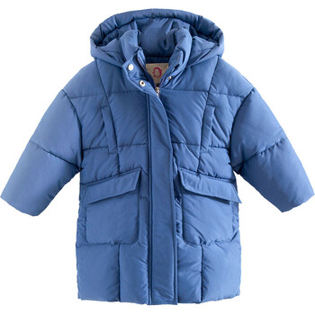 棉服中长款冬装2019新款4儿童加厚棉服6岁小女孩冬季保暖棉袄 蓝色