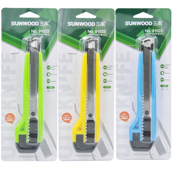 三木（SUNWOOD）大号金属护套美工刀裁纸刀 绿色 91023