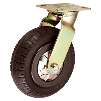 向荣supo10寸天然橡胶发泡万向轮高弹力橡胶轮超静音不留痕迹【图片 