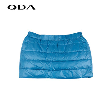 QDA品牌女装时尚简约保暖羽绒服短裙38608601 黑色 M