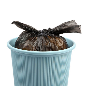 妙洁平口垃圾袋黑粉紫三色45*50cm180只单面0.8丝点断式中号