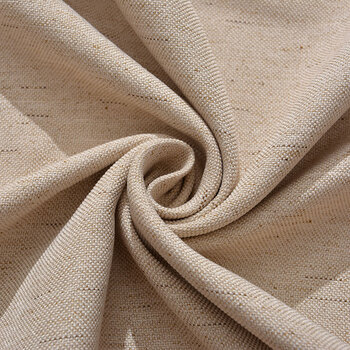 棉麻全遮光窗帘成品布料简约现代卧室客厅落地遮阳布窗帘窗纱 米黄-布